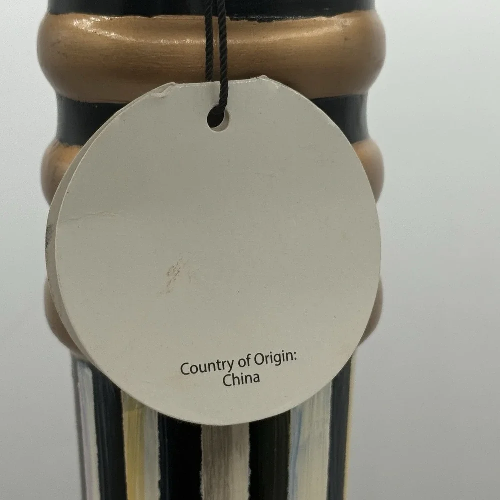 RARE Mackenzie Childs COURTLY CHECK WOOD PEPPER MILL GRINDER 16 1/2